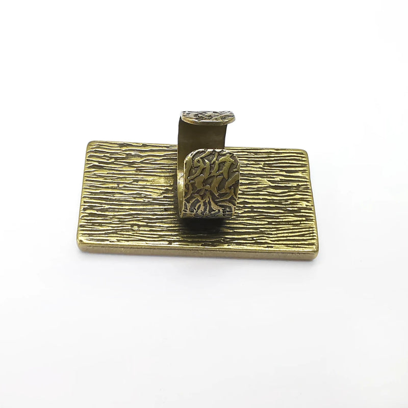 Big Rectangle Ring Blank Settings, Cabochon Mounting, Adjustable Antique Bronze Resin Ring Base Bezel, Inlay Mosaic Epoxy (48x24mm) G34540