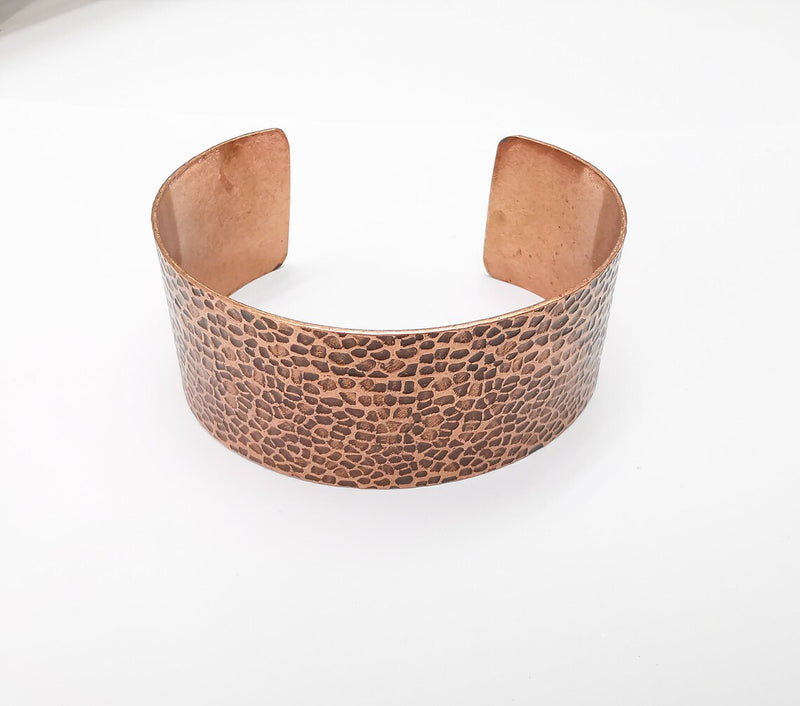 Hammered Bracelet Cuff Blank Base Antique Copper Plated Brass Adjustable Bracelet (30mm) G34617
