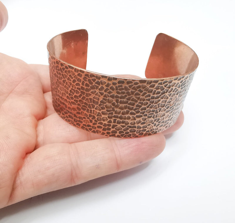 Hammered Bracelet Cuff Blank Base Antique Copper Plated Brass Adjustable Bracelet (30mm) G34617