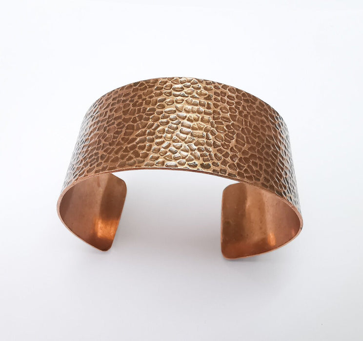 Hammered Bracelet Cuff Blank Base Antique Copper Plated Brass Adjustable Bracelet (30mm) G34617