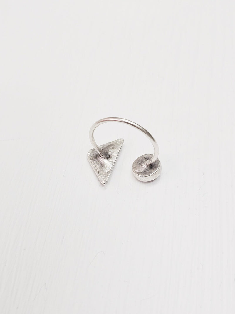 Triangle Ring Blank Settings, Cabochon Mounting, Adjustable Antique Silver Resin Ring Base Bezel, Inlay Mosaic Cabochon (8mm) G34633