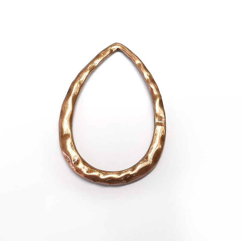 Hammered Drop Charms, Findings Antique Copper Plated (45x30mm) G34642