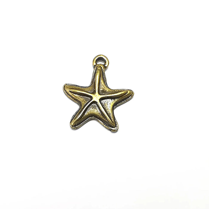5 Star Charms Antique Bronze Plated Charms (18x15mm) G34652