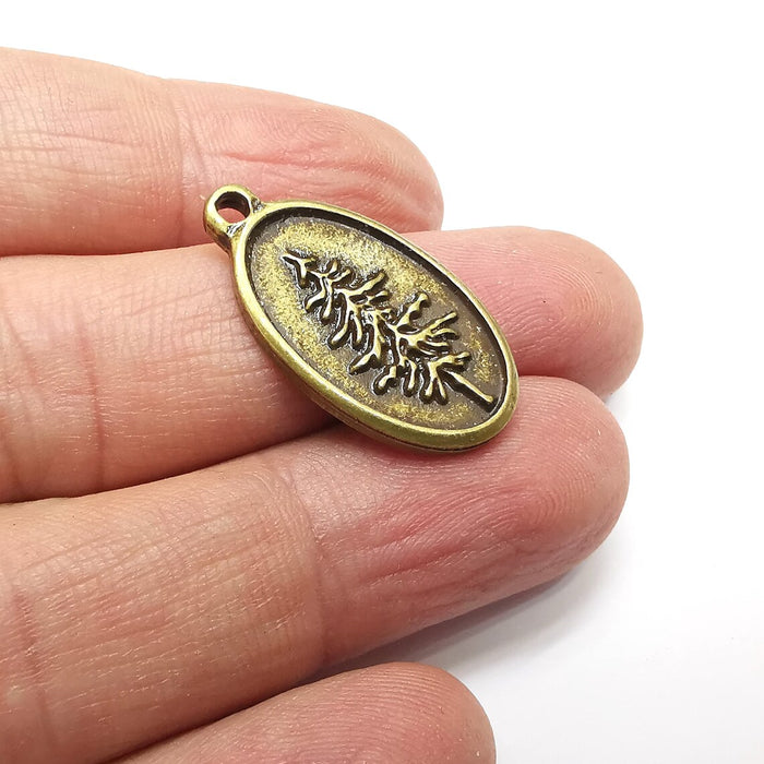 Tree Charms Antique Bronze Plated Pine Tree DIY Charms, Dangle Earring Component (28x16mm) G34571