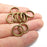 5 Circle Connector Charms, Dangle Charms Antique Bronze Plated Findings (15mm) G34700