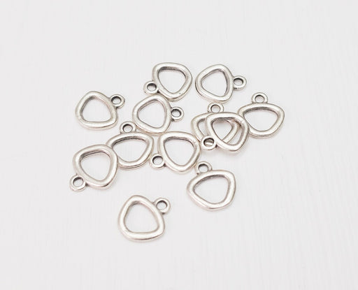 10 Triangle Charms, Antique Silver Plated (14x13mm) G34632