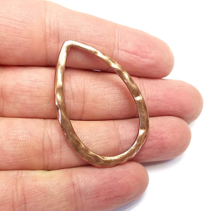 Hammered Drop Charms, Findings Antique Copper Plated (45x30mm) G34642