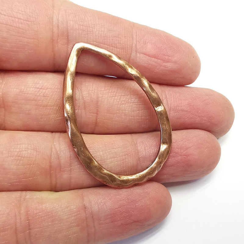 Hammered Drop Charms, Findings Antique Copper Plated (45x30mm) G34642