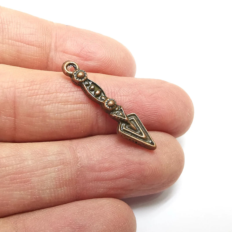 5 Arrow, Spike Dangle Charms Antique Copper Plated Charms (31x7mm) G34761