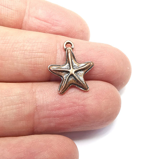 5 Star Charms Antique Copper Plated Charms (18x15mm) G34654