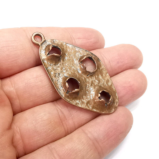 Holes Oval Charms, Antique Copper Plated (55x30mm) G34826