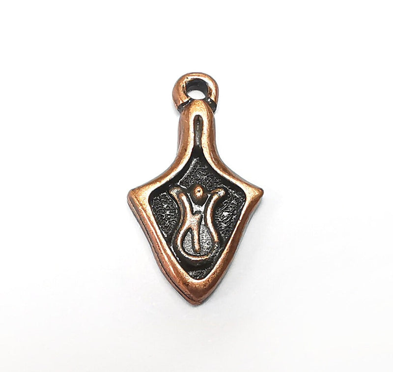 5 Tulip Charms, Antique Copper Plated Charms (22x12mm) G34827