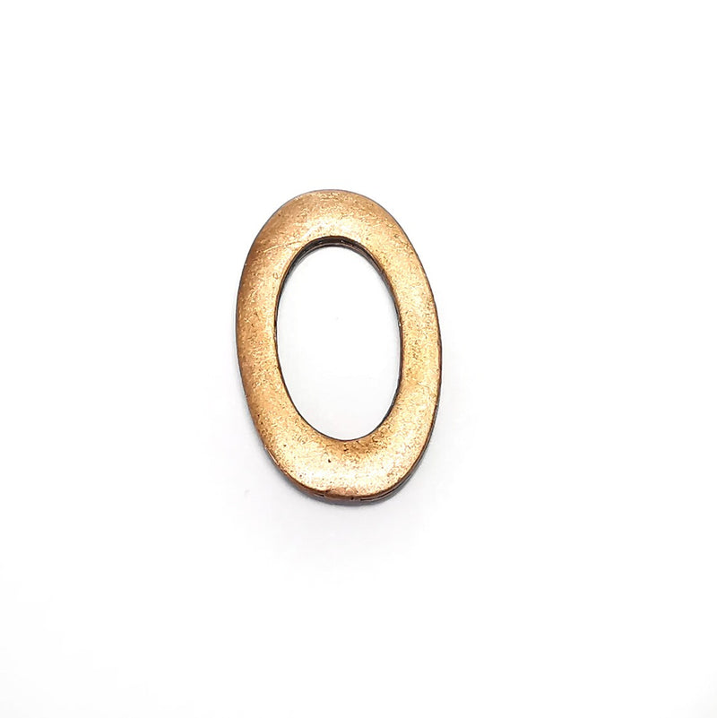 5 Oval Connector Charms Antique Copper Plated Findings (24x14mm) G34839