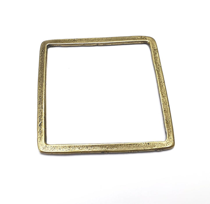 Big Square Jewelry Findings Antique Bronze Plated Organic Shape Pendant (53mm) G34840