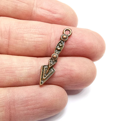 5 Arrow, Spike Dangle Charms Antique Copper Plated Charms (31x7mm) G34761