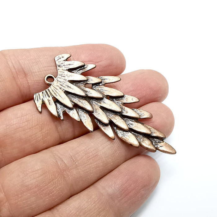 Feather Charms, Tail Charms , Bird Tail, Antique Copper Plated Charms (57x26m) G34878