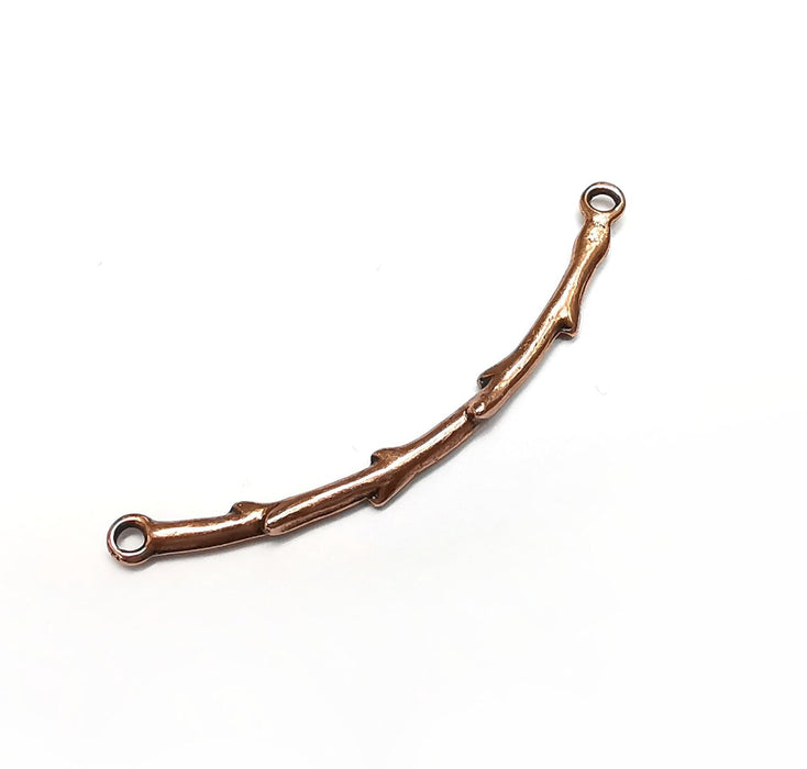 Branch Connector, Curved Stick Bar, Antique Copper Connector, Antique Copper Plated Pendant (58mm) G34886