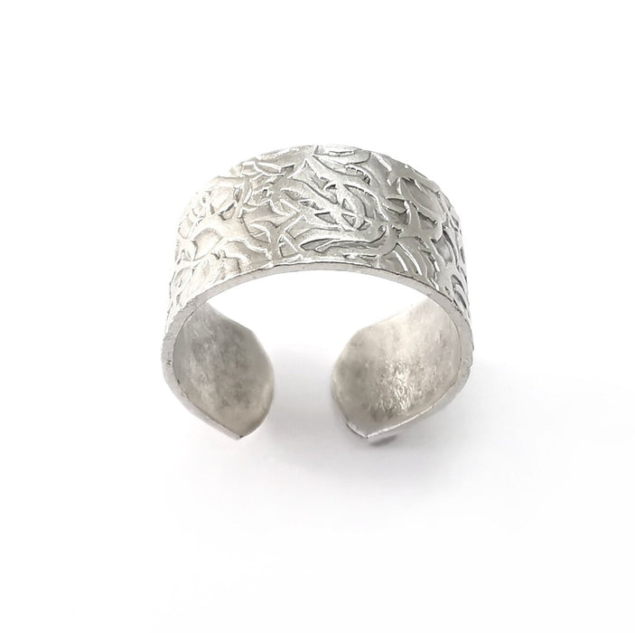 Branch Ring , Band Blank, Ring Base, Adjustable Antique Silver Plated Brass 10mm G35009