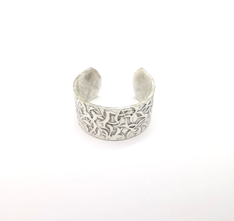 Branch Ring , Band Blank, Ring Base, Adjustable Antique Silver Plated Brass 10mm G35009