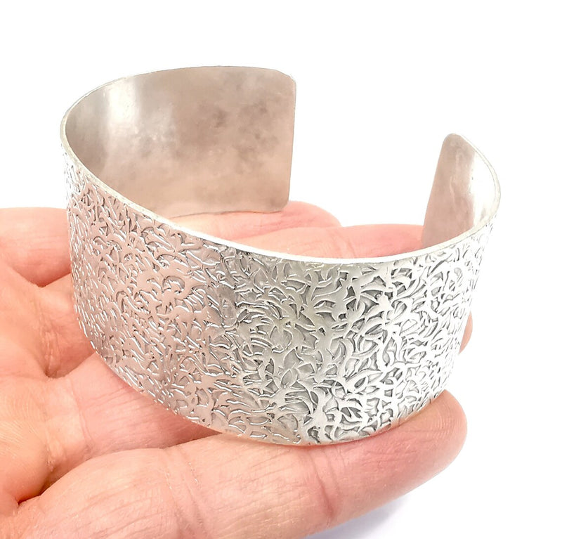 Branch Bracelet Cuff Blank Base Antique Silver Plated Brass Adjustable Bracelet (30mm) G34851
