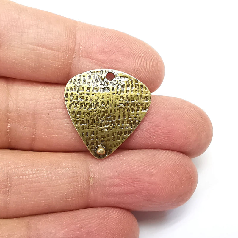 Brushed Charms, Bronze Triangle Charms, Earring Charms, Bronze Pendant, Necklace Pendant, Antique Bronze Plated Metal 24x23mm G35130