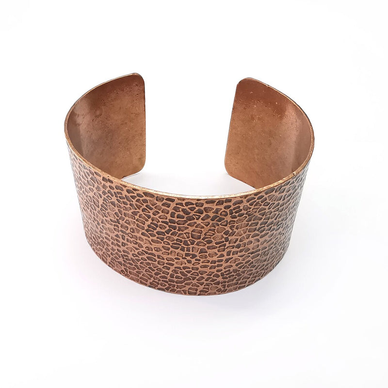Bracelet Hammered, Blanks Cuff, Adjustable Bracelet, Antique Copper Plated Brass (40mm ) G34972