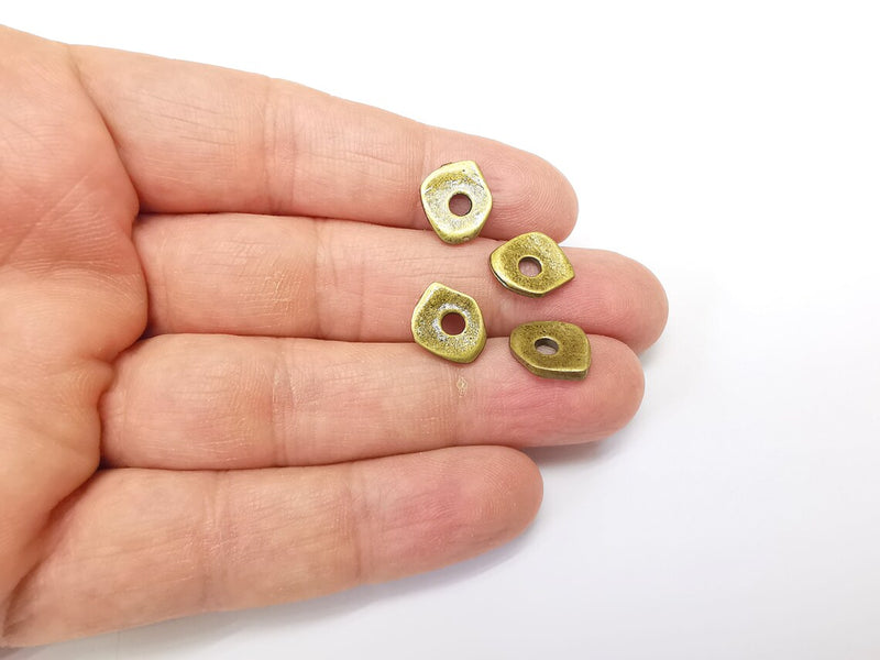 10 Bronze Connector, Jewelry Parts, Bronze Bracelet Component, Antique Bronze Findings, Antique Bronze Plated Metal (12x10mm) G35179