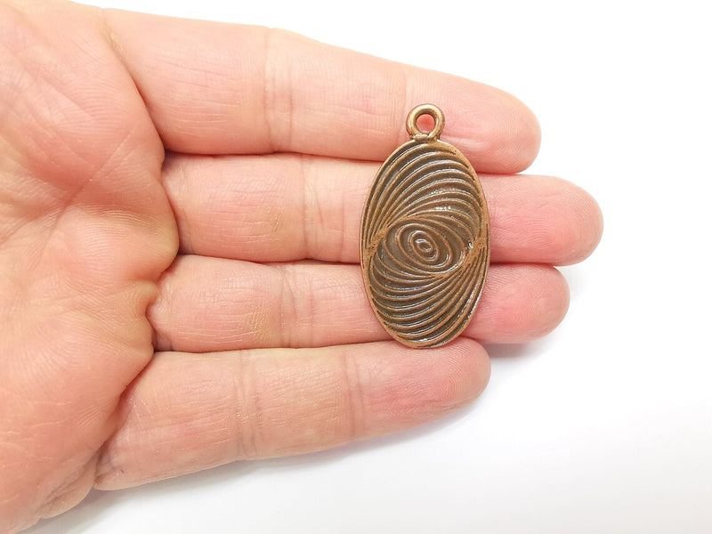 Copper Medallion Charms, Locket Pendant, Mandala Charms, Earring Charms, Boho Charms, Oval Charms, Antique Copper Plated (43x23mm) G35206