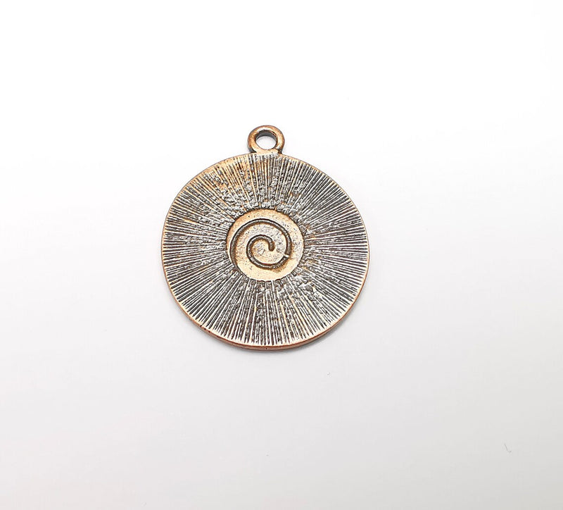 Copper Boho, Mystic Charms, Baroque Charms, Ethnic Earring Charm, Rustic Pendant, Necklace Parts, Antique Copper Plated 39x32mm G35099