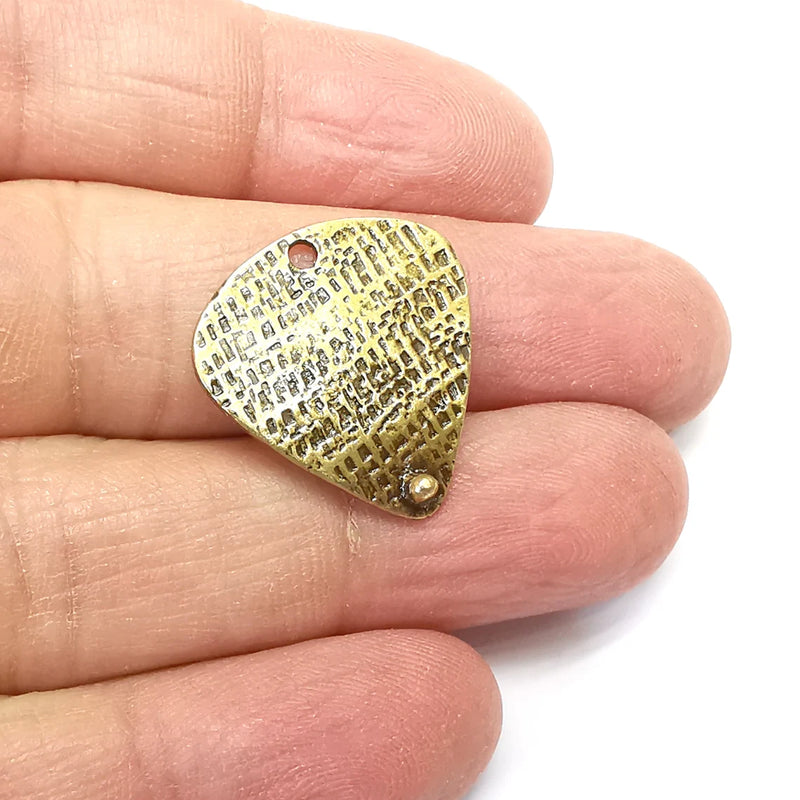 Brushed Charms, Bronze Triangle Charms, Earring Charms, Bronze Pendant, Necklace Pendant, Antique Bronze Plated Metal 24x23mm G35130