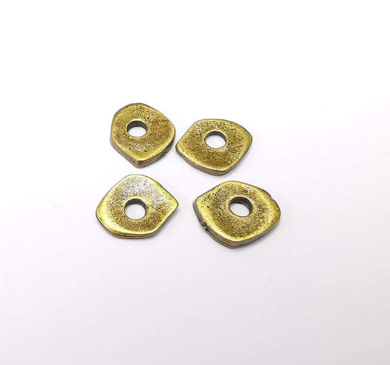 10 Bronze Connector, Jewelry Parts, Bronze Bracelet Component, Antique Bronze Findings, Antique Bronze Plated Metal (12x10mm) G35179