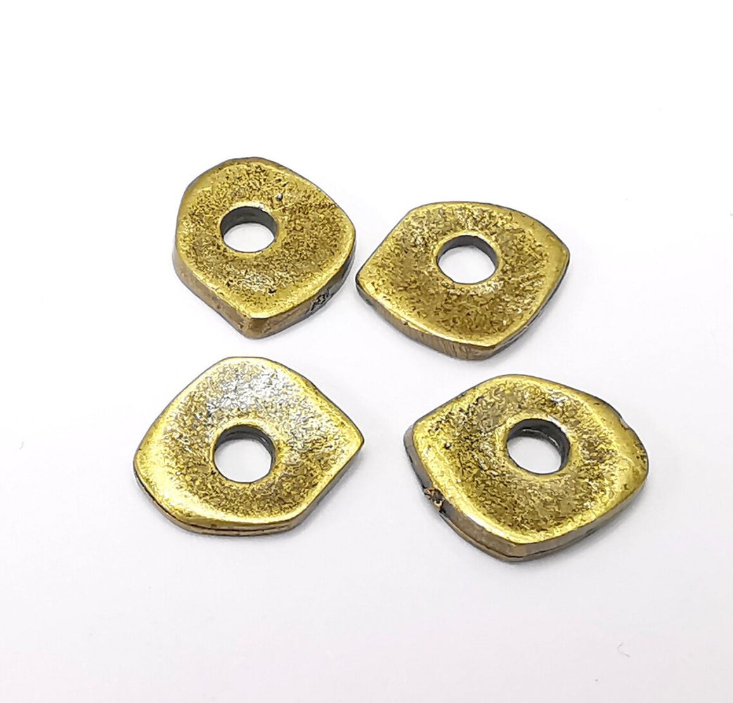 10 Bronze Connector, Jewelry Parts, Bronze Bracelet Component, Antique Bronze Findings, Antique Bronze Plated Metal (12x10mm) G35179