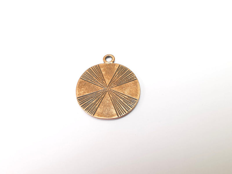 Copper Mandala Charms, Medallion Charms, Locket Pendant, Earring Charms, Boho Charms, Round Charms, Antique Copper Plated (39x32mm) G35367