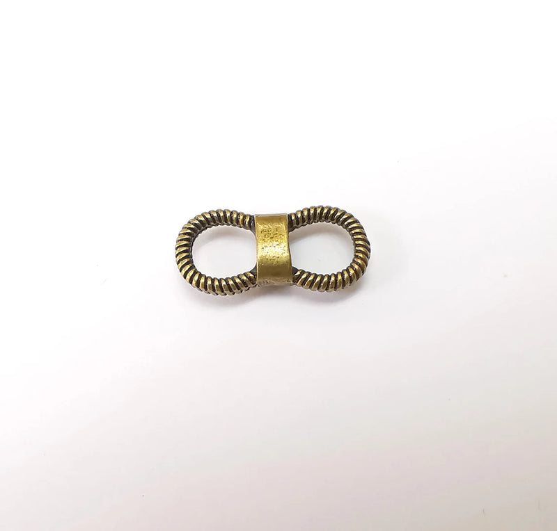5 Two hole Connector, Oval Jewelry Parts, Bronze Bracelet Component, Antique Bronze Findings, Antique Bronze Plated Metal (21x10mm) G35386