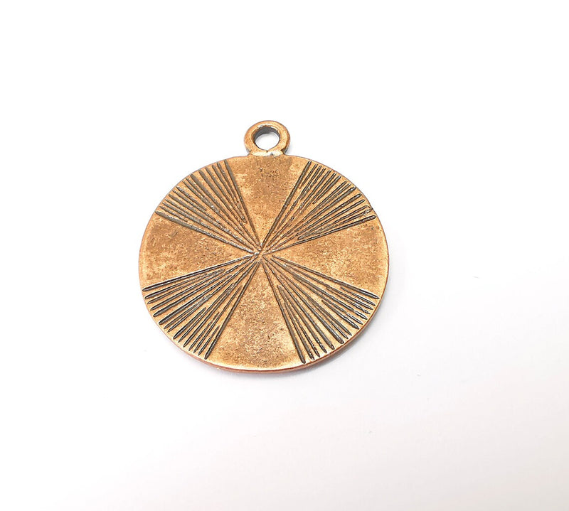 Copper Mandala Charms, Medallion Charms, Locket Pendant, Earring Charms, Boho Charms, Round Charms, Antique Copper Plated (39x32mm) G35367