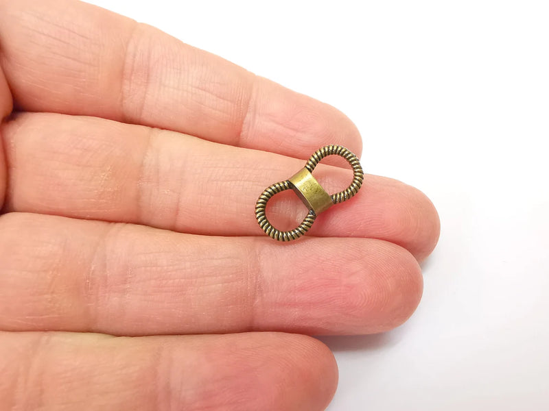 5 Two hole Connector, Oval Jewelry Parts, Bronze Bracelet Component, Antique Bronze Findings, Antique Bronze Plated Metal (21x10mm) G35386