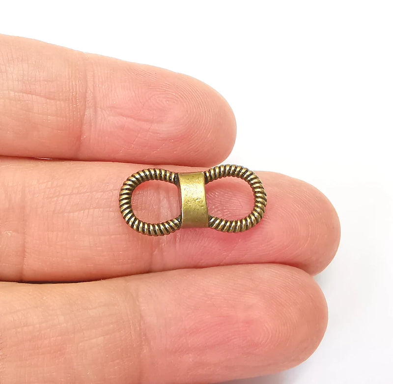 5 Two hole Connector, Oval Jewelry Parts, Bronze Bracelet Component, Antique Bronze Findings, Antique Bronze Plated Metal (21x10mm) G35386
