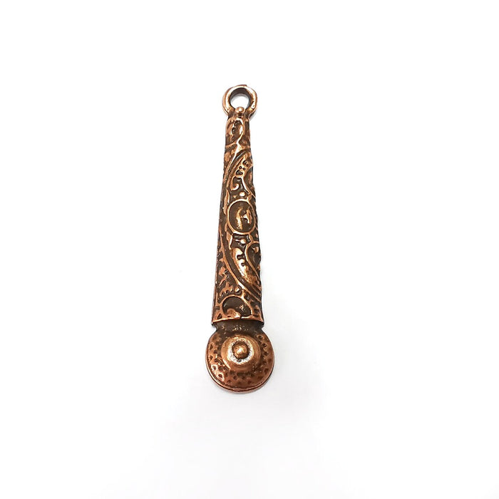 2 Copper Stick Charms, Boho Charms, Dangle Charm, DIY Charms, Earring Charm, Spike Necklace Parts, Antique Copper Plated 51x10mm G36164