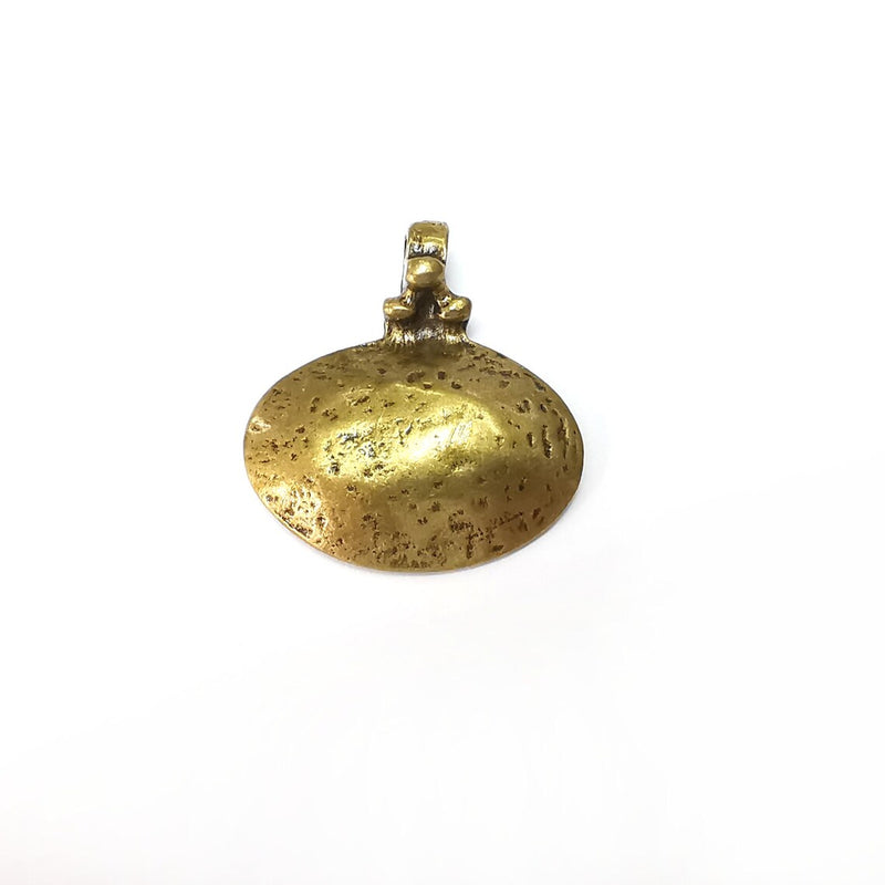 Bronze Dome Charms, Ethnic Charm, Oval Charm, Earring Charm, Bronze Pendant, Necklace Parts, Antique Bronze Plated 30x28mm G36391