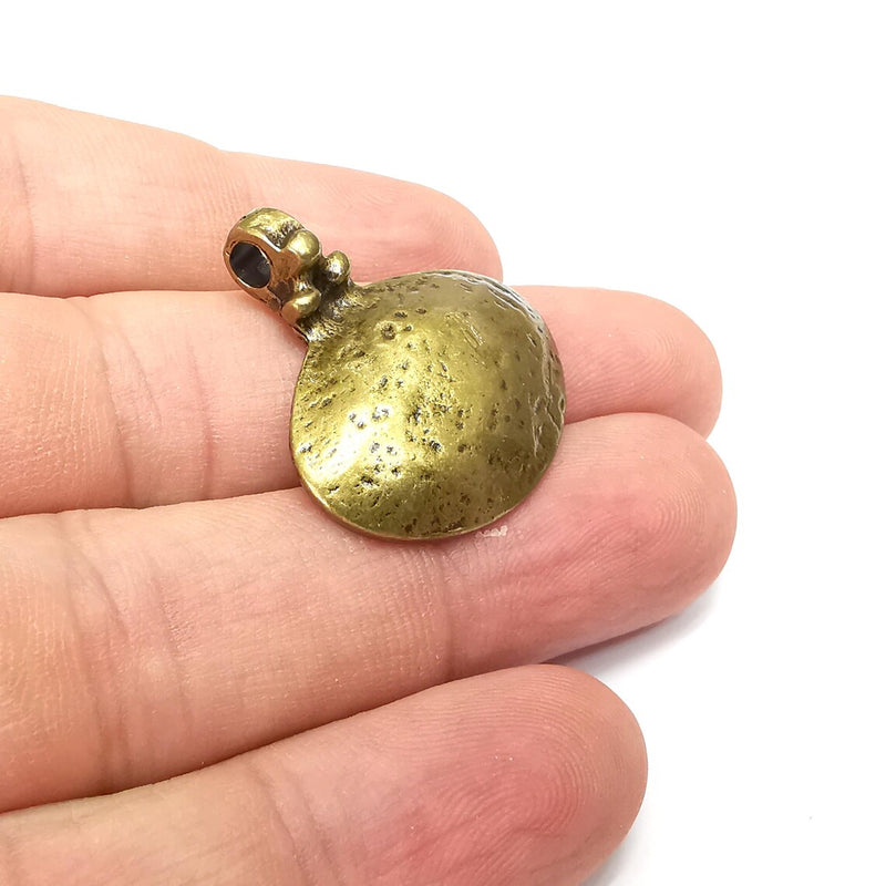 Bronze Dome Charms, Ethnic Charm, Oval Charm, Earring Charm, Bronze Pendant, Necklace Parts, Antique Bronze Plated 30x28mm G36391