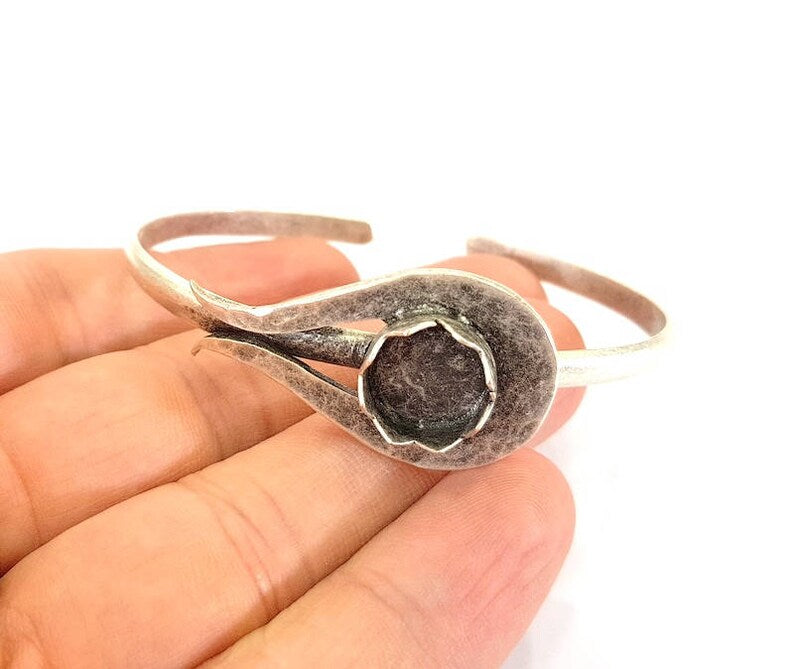 Bracelet Blanks Cuff Blanks Cuff Blanks Adjustable Bracelet Blank Antique Silver Plated Brass ( 12mm Blanks ) G7821