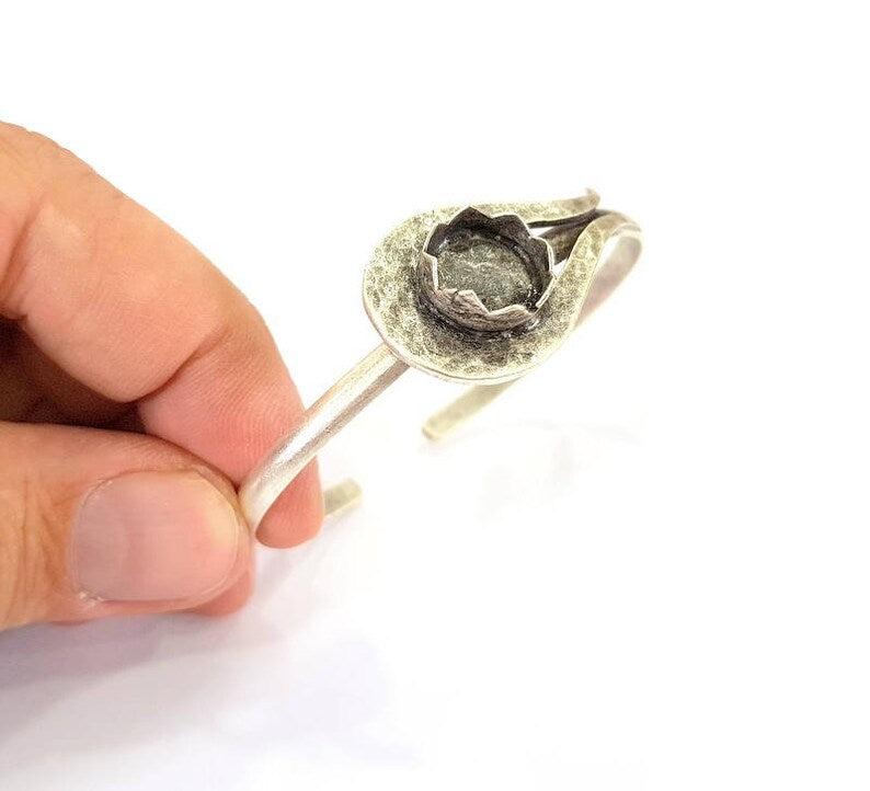 Bracelet Blanks Cuff Blanks Cuff Blanks Adjustable Bracelet Blank Antique Silver Plated Brass ( 12mm Blanks ) G7821