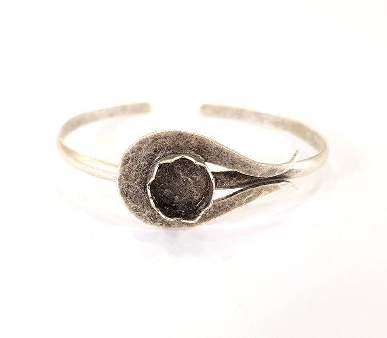 Bracelet Blanks Cuff Blanks Cuff Blanks Adjustable Bracelet Blank Antique Silver Plated Brass ( 12mm Blanks ) G7821