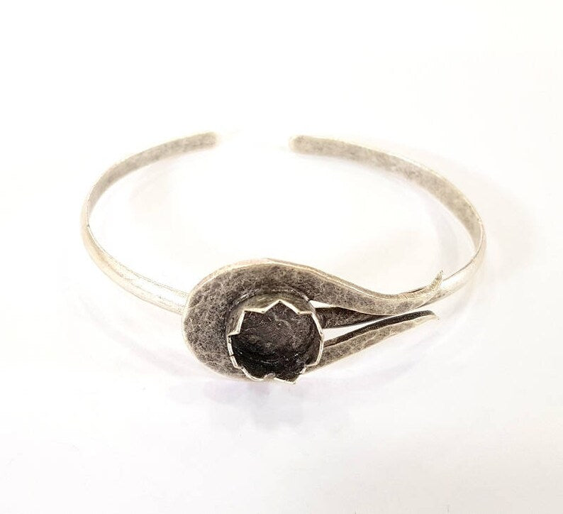 Bracelet Blanks Cuff Blanks Cuff Blanks Adjustable Bracelet Blank Antique Silver Plated Brass ( 12mm Blanks ) G7821