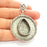 Silver Pendant Blank Bezel Base Setting Necklace Blank Resin Blank Mountings Antique Silver Plated Brass ( 63mm ) G34451