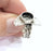 Silver Ring Setting Resin Ring Blank Cabochon Base inlay Ring Mounting Adjustable Ring Base Bezel (10mm)Antique Silver Plated Brass G9116