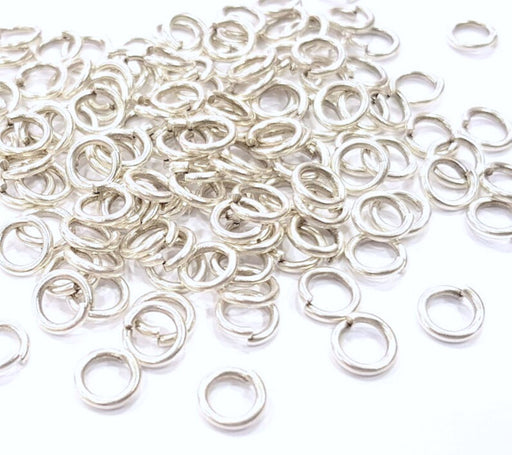 50 Silver Jumpring Antique Silver Plated Brass Strong jumpring ,Findings  (7 mm)  G15540