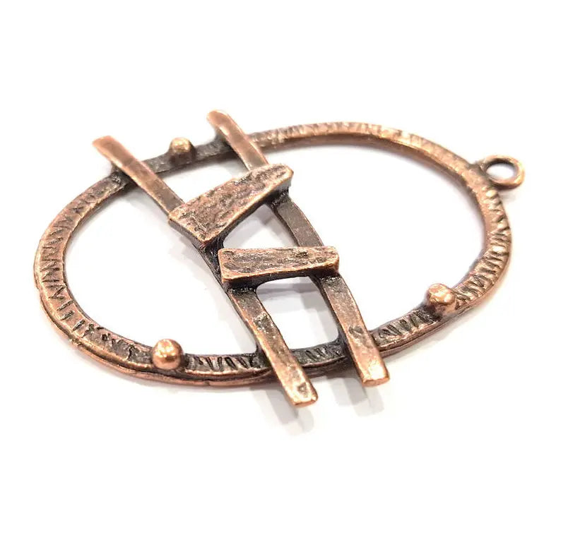 2 Antique Copper Charm Antique Copper Plated Metal (63x46mm) G17847