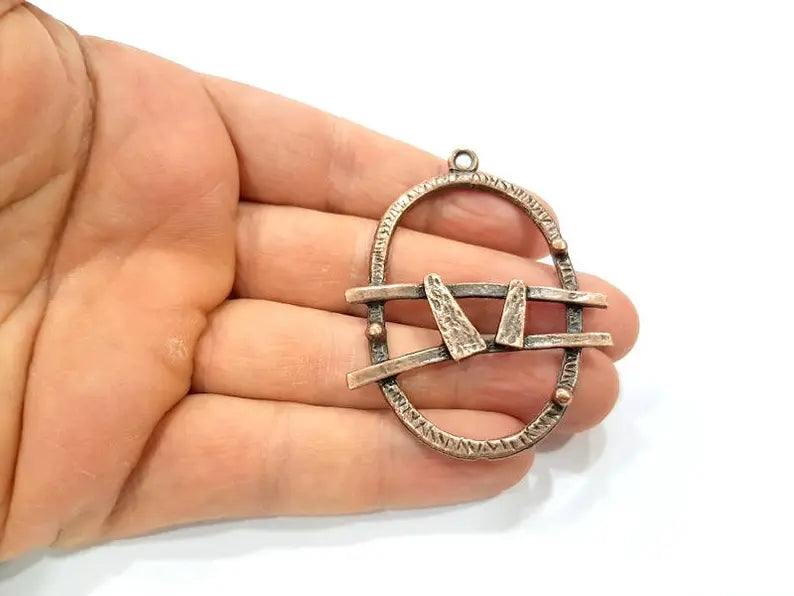2 Antique Copper Charm Antique Copper Plated Metal (63x46mm) G17847