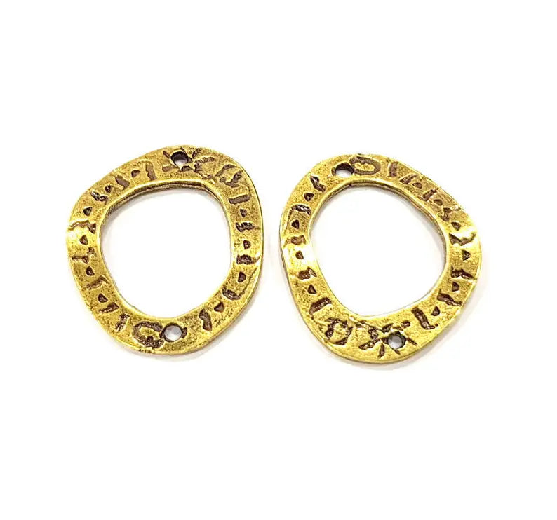 6 Antique Bronze Connector Charm Antique Bronze Plated Metal (27x23mm) G10932